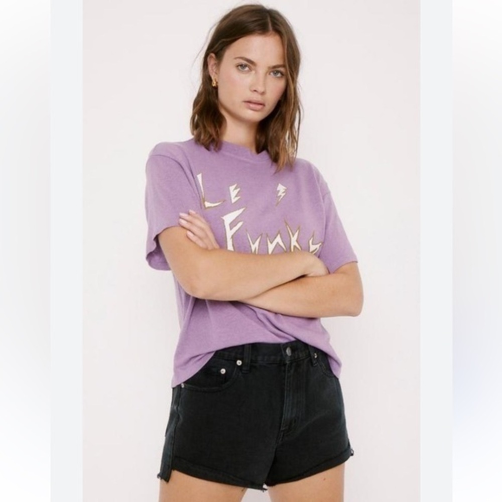 Pistola Purple Le Funky Crewneck Organic Cotton T-Shirt Size Extra Small